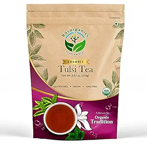 Bosorganics Organic USDA Certified Tulsi Tea |Organic Tulsi tea For Improvement in digestion and metabolism 250 gms
