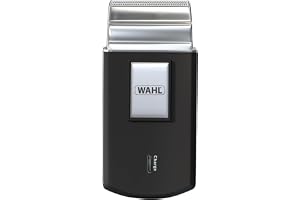 WAHL Travel Shaver for Men - Wet & Dry Cordless Electric Razor with Powerful Motor - Sharp Blades 0.4mm Cutting Length - Spare Blade Foil - Lightweight Design - 45 Min Runtime Travel Pouch, 3615-1027