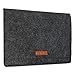 Price comparison product image KANVASA Felt Laptop Sleeve 15 15.6 Inch Anthracite - Premium Notebook Ultrabook Bag With Brown Leather Attachment - Case For Samsung ASUS Acer Lenovo HP Dell & more - Soft Protection For Your Device