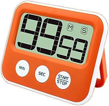 Digital Kitchen Cooking Timer, Jeasun Magnetic Kitchen Alarm Timer Cooking Timer Count Down with Large LCD Display Screen, Loud Sounding Alarm, Battery Operated for Cooking/School/Gym (Orange)