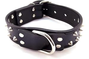 Rouge kläder svarta nitar halsband med D-ring