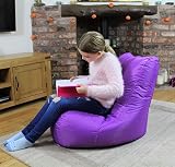 100% impermeable Bean Bag MaxiBean Puf Bolsa Interior puf al Aire Libre jardín Sillón reclinable cojín para Silla, Color Morado
