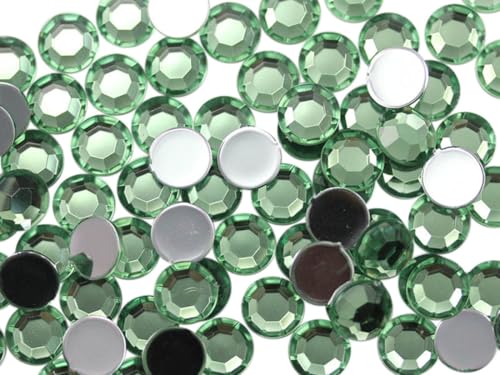 Allstarco 1000PCS 4.5-5mm SS20 Green Peridot .PD Acrylic Flat Back Rhinestones for Jewelry Making And Face Painting Card Making Embelishments Plastic Crafts Gems