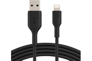 Belkin Kabel Lightning (Boost Charge Lightning/kabel USB do iPhone'a, iPada, AirPods), certyfikowany przez MFi kabel do ładowania iPhone'a (czarny, 1 m)