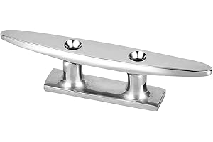 Agatige 6inch Open Base Boat Cleats, 316 Stainless Steel Dock Cleats, Marine Grade Rope Cleat Boat Mooring Accessories for Boat/Deck/Nautical Decor, 6 X 1.3in