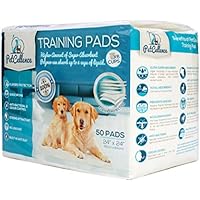 Welpen Hunde Trainingsunterlagen für Welpen Puppy Pads (50 Stück) von PetCellence | Welpenhaus Zug Piddle | Wee Wee Matten mit Lockstoff Scent | Absorbiert 200% mehr Flüssigkeit | Anti Slip & Leakproof | 60cm x 60cm