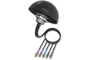 LINOVISION 4G LTE MIMO Combo 5-en-1 Antena, 2X 4G LTE, 1x GNSS, 2X Wi-Fi, antena SMA de techo al aire libre con cable de 10 pies, funciona con IOT-R32, Inhand IR302, Teltonika RUT241/240/RUT360/RUT956