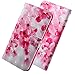 Produktbild HMTECH Für Sony Xperia XA2 Ultra Hülle Luxus 3D Rosa Cherry Blumen Flip Standfunktion Karten Slot Brieftasche Schalen Handy Ledercase Compatible with Sony Xperia XA2 Ultra,Pink Cherry