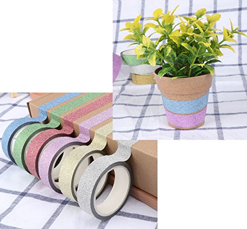 ilauke 10x Dekorative Regenbogen Klebeband Papier Washi Dekoband Masking Maskierung DIY Tape Sticky Kleber Scrapbooking - 3