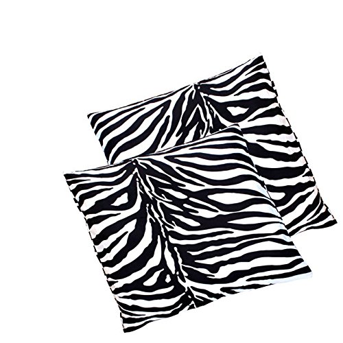 2er Pack Zebra Renforcé Baumwolle Kissenbezug Kissenhülle Bezug Kissen Hülle, Größe:2x 40x40 cm Kissen