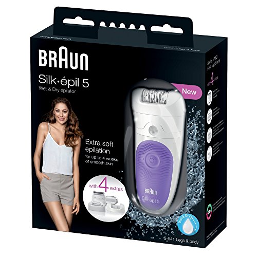 Braun Silk-épil 5 5-Epilierer 5-541, mit Trimmer-, Rasier- und Massageaufsatz, lila - 7