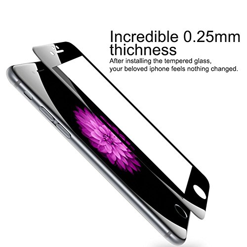 iPhone 6/6S Panzerglas, aiMaKE 2 Stück Ultra-klar Panzerglas Schutzfolie für iPhone 6/6s 4,7 Zoll (nur 0,25 mm Schwarz ) - 3