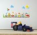 cute animals circus train wall stickers nursery wall art decorative mural baby bedroom children playroom wall decal removable PEEL & STICK