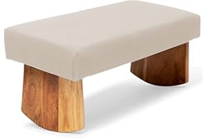 Waterglider International Meditation Bench Acacia Wood Natural White