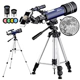 ⧭ Fácil de configurar: con una estructura sólida, este telescopio es fácil de configurar rapidamente sin herramientas. Animará a los niños a amar la astronomía y la naturaleza.
