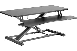 ‎TOBOLI Toboli Nadstawka na biurko z regulacją wysokości 95x40cm, podstawka pod monitor z półką na klawiaturę, ergonomiczna nakładka do pracy siedząco-stojącej