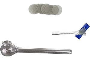 Weedness Fischietto a olio in vetro Straight 13 cm + graffi + setaccio – fischietto per tabacco Kawumm Smoking Pipe Dabber Oil Dabbing Dab