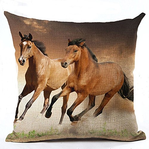 good01 18inch Watercolor Horse Sofa Cushion Cover Fashion Pillow Case Decor