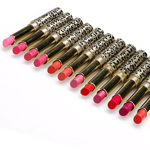Ularmo 12 Stück / set Lippenstifte Lip Stain Make-up Leopard feuchtigkeitsspendenden Lippenstift (12 Stück / Satz) - 7