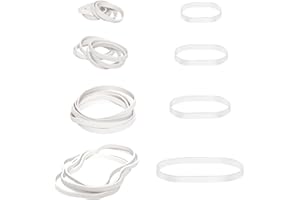 XINGRUN 80 Stücke Gummibänder Weiß Gummis Gummiringe Naturkautschuk Elastische Breite Dicke Kältebeständige Gummibänder Gummiband Haushaltsgummi für Camping Survival Robuste Bürobedarf（2,5/4//6/7cm）