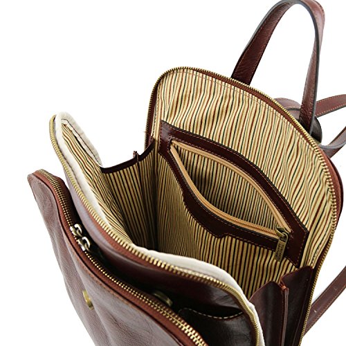 Tuscany Leather - Taipei - 3 Compartments leather backpack - TL141239 (Black)