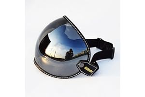 ‎MJMOTO Universal Motorrad-Helmvisier, 3/4 Offenes Gesicht, Bubble Windschutzscheibe, Vintage-Stil