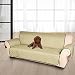 Produktbild KINLO® Sofa Abdeckung 167cmx165cm Braun-Beige Sofahusse 3 Sitzer für Haustier Sesselauflage 100% Baumwolle Erfüllung Umweltschutz Schonbezug Elastisch 2 Jahren Grantie