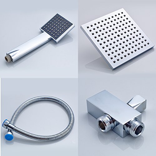 (Duschset ohne Wasserhahn) Duscharmatur Regendusche Duschbrause Duschsystem inkl Handbrause Shower Set, Höhenverstellbar 92~135cm - 4
