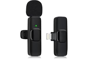 Ulemondee Wireless Bluetooth Microphone, Mini Mobile Phone Microphone for Video Recording, YouTube, Vlogs, Streaming, Noise Reduction, iOS-Compatible, with 1 Mic