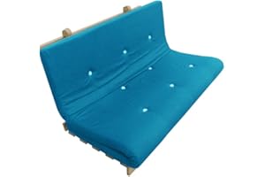 My Layabout Solid memory Foam Futon Mattress | Roll Out/Fold up Guest Bed | 10 Colours | 3 Sizes. (Double | 190cm x 125cm, Pale Blue)