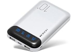 YOBON Power Bank 10000mAh Przenośna ładowarka do Telefonu Komórkowego Zewnętrzny Akumulator z 2 wyjściami USB 2.4 A i Wejściem USB C Kompatybilny z Huawei iPhone iPad Samsung Android Tablet (Mini White)