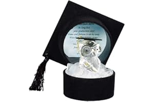 PARMY Congratulations Graduation Gift Box Ornaments With Crystal Glass Figurine and Memorable Poem, Perfect Present for University, College, and School Graduates. Special Packaging (Graduation Box Owl)