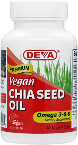 Deva Nutrition - vegana la semilla de chía aceite Omega 3-6-9 - 90 cápsulas vegetarianas
