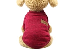 JAXICH Dog Sweater Small Dog Jumper Jumper Sweater for Small Medium Dogs Dog Outfit Dog Winter Clothes Pet Clothes Dog Sweater Soft Pet Clothes Apparel Chihuahua Cat Outwear for Cold Weather (Wine,S)