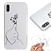 Produktbild iPhone X Hülle, E-Unicorn Handyhülle Apple iPhone X Hülle Transparent mit Muster Elefant Panda Silikon Durchsichtig Tasche Ultra Slim Dünn TPU Bumper Schutzhülle Stoßfest Hochwertigem Zubehör Set Etui Schale Back Case Cover Rückseite