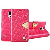 Bocideal(TM) New Arrivial 1PC Luxury Leather Flip Wallet Cover Case for Samsung Galaxy S5 i9600 (Hot Pink)