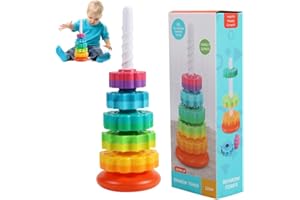 Mineup Giocattoli Impilabili Rotanti Per Bambini, Giocattolo Rotante Arcobaleno Bambini, Arcobaleno Impilabile, Giocattolo Rotante Per Bambini, Giocattolo Montessori, Piccoli Che Girano Il Giocattolo
