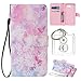 Produktbild für Galaxy J3 2017 Hülle Brieftasche Schutzhülle, Malerei PU Lederhülle Flip Hülle im Bookstyle Cover Schale Stand Ständer Etui Karten Slot Schutzhülle Tasche Wallet Case für Samsung Galaxy J3 2017 +Schlüsselanhänger (W) (6)