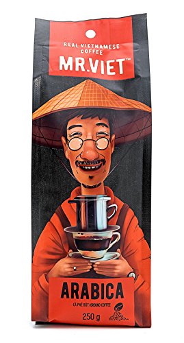 Mr Viet Arabica | Fresco y Puntualmente Enviado desde Vietnam - Fresca Auténtico Café Vietnamita Tostado Molido, Adecuada Para Todas Las Máquinas de Café 250