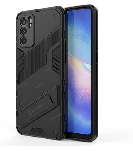 Liner Cover per Oppo Reno 6 5G (Reno6 5G), [Militare Anti-Caduta] Cornice Paraurti in Silicone Morbido Ultra Sottile Custodia, con Supporto Pieghevole Nascosto Kickstand - Rosso