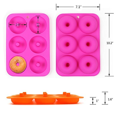 Goodlucky365 (2 stück) 6 silikon – kuchen formen, donut formen, donut – schokolade seife – gelee – backform, geeignet für geschirrspüler, backofen, mikrowelle, kühlschrank - 3