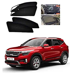 Sparkling Trends Car Side Window Magnetic Sun Shades with Zipper Compatible with Kia Seltos [Set of 4]