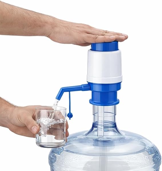 VMZONE Manual Drinking Water Pump Dispenser for 20 to 25 Litre Bottles | Hand Press Plastic Water Can Pump for Home Office Camping | Easy Fit Vacuum Action Wate
