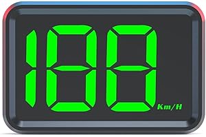 AMROOLOO Speedometer Large Screen Display Speed MPH GPS Digital Speedometer with Automatic Brightness Adjustment Suitable for All Cars (X1-green)