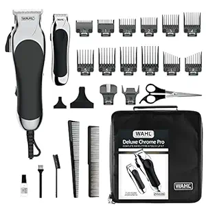 Wahl 79524-5201 Chrome Pro 25 Piece Complete Hair Cutting Grooming Kit
