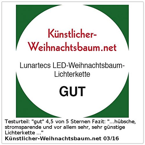 Lunartec LED-Weihnachtsbaum-Lichterkette mit 20 LED-Kerzen, IP20 - 3