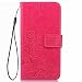 Produktbild LAGUI Hülle Geeignet für Samsung Galaxy J4+ (J4 Plus), Schönes Muster Brieftasche Handyhülle, Mit Kartenfächern und Fach und Magnetische Verschluss, Anti-Scratch, stoßfeste. Rot