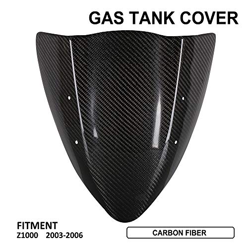 JFG RACING Pare-Brise de Moto en Fibre de Carbone Double Bulle pour Kawasaki Z1000 2003 2004 2005 2006
