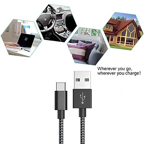 USB Type C Ladekabel, TUOYA Nylon Kabel USB C auf USB 3.0 Datenkabel für Samsung Galaxy S8 / S8 Plus, LG G5, OnePlus 3, HTC 10, Huawei P9/ P9 Plus (2 pack-3m) - 6