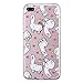Produktbild iPhone 8 PLUS Clear Durchsichtig mit Bunt Lustig Tiere Comic Cute Motiv Ultra Dünn weich TPU Silikon Schutz Handy Hülle für iPhone 8 Plus5,5 Zoll/iPhone 7 Plus5,5 Zoll - Weiß Baby Alpaka